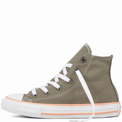Converse Chuck Taylor All Star Classic Colours Tdlr/Yth High Tops Kids - Dark/Coral/White Shoes (429BOJMU)